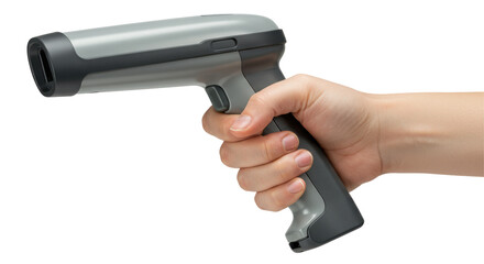 Isolated Hand Holding Barcode Scanner
