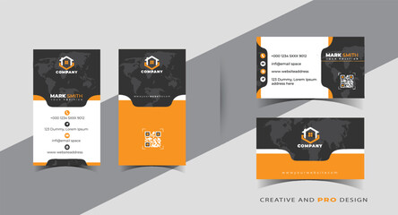 Modern creative professional business card template design.