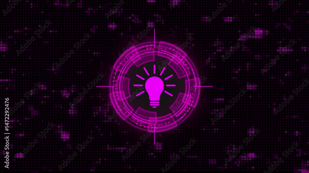 Poster light bulb innovation solution. business, technology, internet and networking concept.