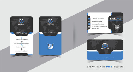 Modern creative professional business card template design.