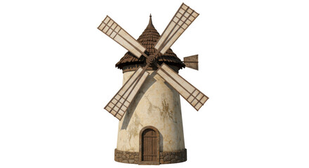 Isolated Rustic Windmill
