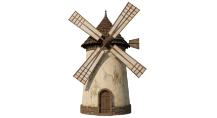 Isolated Rustic Windmill