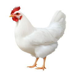 Fototapeta premium White hen isolated on black background