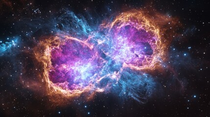 Fototapeta premium vibrant purple hues of nebula highlight cosmic beauty 