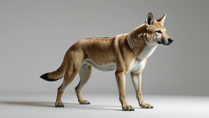 Photorealistic Dingo Standing With Relaxed