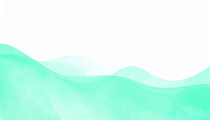 Flowing waves of mint green watercolor art digital illustration abstract background calm environment aesthetic concept