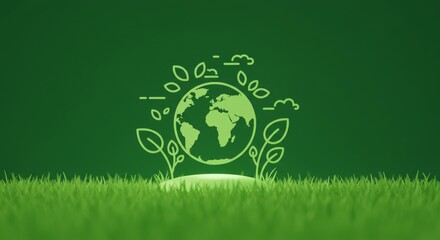 Green Earth blooms on grassy hill