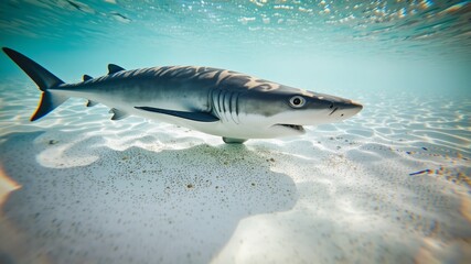 Fototapeta premium Gentle Shark in Warm Bahamian Sands