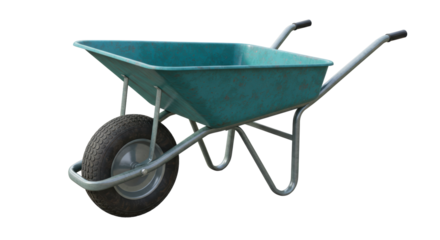 Isolated Green Wheelbarrow
