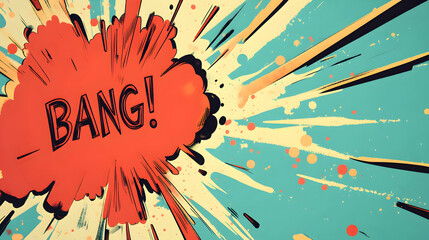 Obraz premium Vibrant Comic Style Explosion with Bang Text and Bright Colors