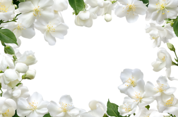 White flower frame with black center for text