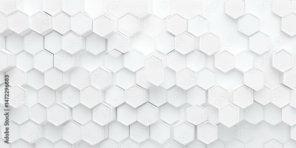 Poster abstract white hexagon pattern background