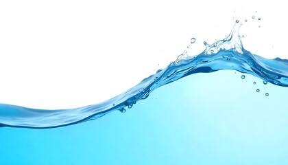 close up water smooth splash wave on white background 