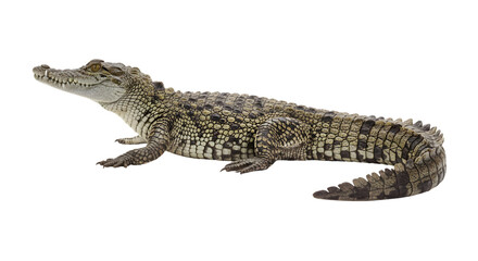 Naklejka premium Crocodile on a Transparent Background with Intricate Scales and Detailed Texture