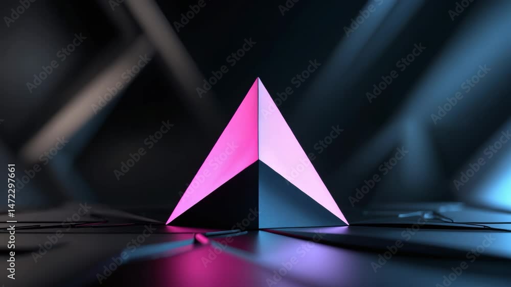 Poster triangle pattern on an abstract black background for modern technology concept design suitable for w