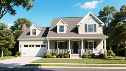 Dream Home Two-Story Cape Cod Style House with Garage