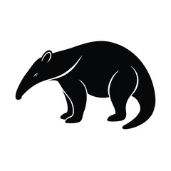 Tamandua Sniffing Vector Silhouette