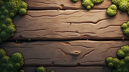 wooden texture with moss background