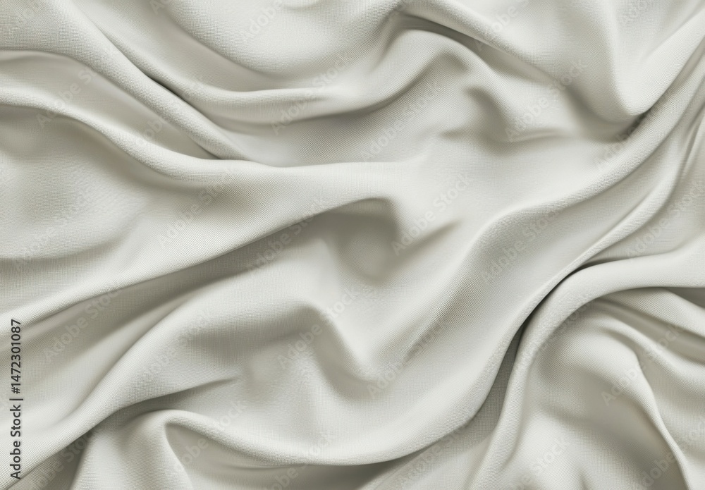 Fototapete Draped light grey fabric with soft folds and subtle texture, creating an elegant and luxurious background. : Generative AI