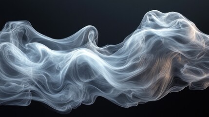 Abstract smoke waves against dark background