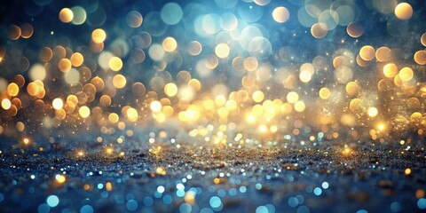 Abstract Sparkling Background with Gold and Blue Glitter