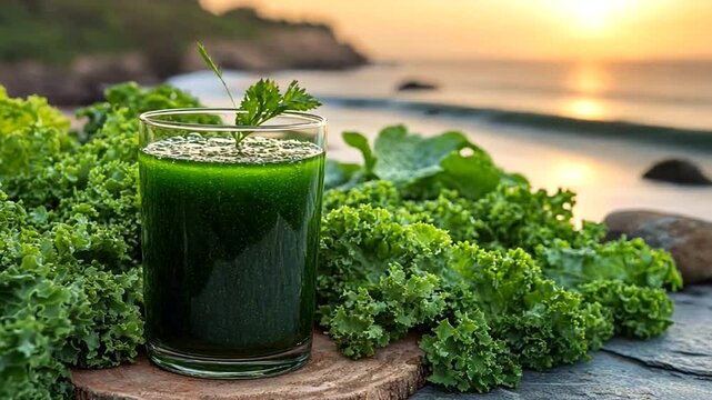 Verdant elixir by the tranquil sea