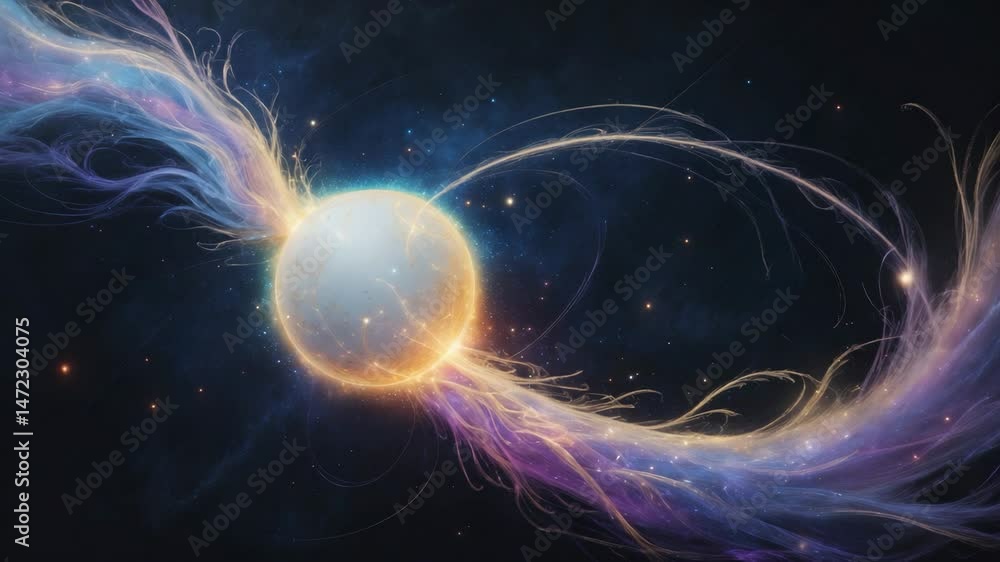 Aufkleber a white dwarf absorbing gas from another star due to gravitational interaction in a close binary sys