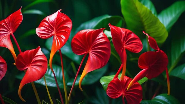 Tailflower, flamingo flower, and laceleaf are common names for anthurium.