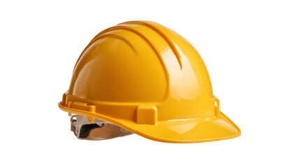 [Transparent Background PNG]Bright Yellow Safety Hard Hat on White Background