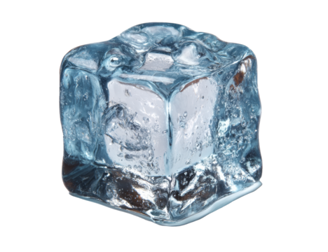 [Transparent Background PNG]Close-up of a single ice cube