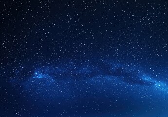 Obraz premium A mesmerizing night sky image featuring a dense scattering of stars across a deep blue canvas, with a brighter band of the milky way subtly visible. : Generative AI