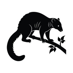 Binturong Branch Vector Silhouette