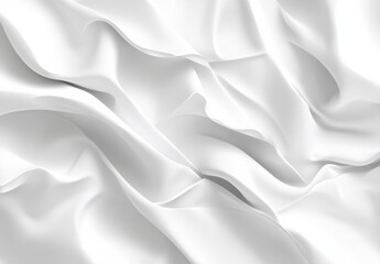 Obraz premium Elegant Draped White Fabric Texture: Soft, Smooth, and Luxurious Creases for Design Backgrounds. : Generative AI