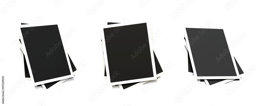 Poster set of blank photo frames on isolated background. empty white photo frame. realistic horizontal phot