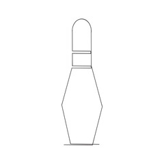 Bowling icon vector. bowling ball and pin sign and symbol continuous line