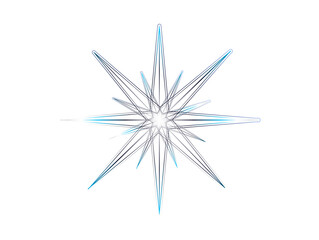 abstract starburst with blue gradients and smooth lines. Ideal for streetwear print elements, modern icons, or sci-fi decorative assets