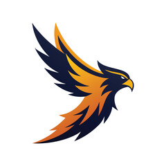 Obraz premium Modern bold eagle logo design featuring orange and navy gradient color scheme