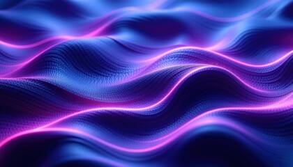 Electric blue to deep purple wavy texture with glowing edge embossing, modern and high tech mood, designed at 8K resolution for futuristic digital interfaces, no logos or icons