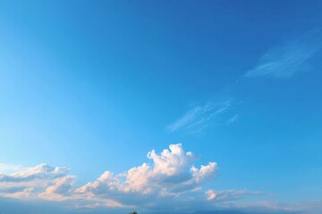 Beautiful Blue Sky with Fluffy Clouds