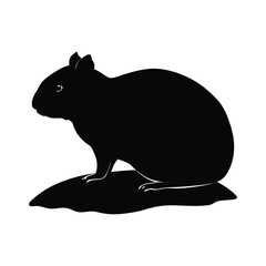 Rock Hyrax Vector Silhouette