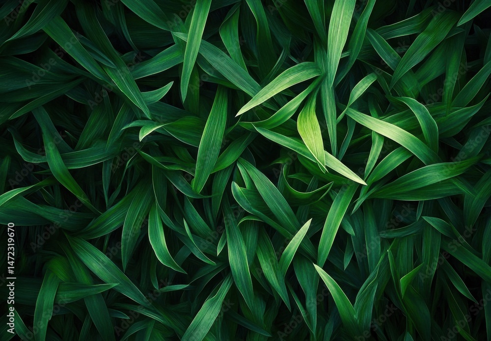 Aufkleber a lush, dense collection of vibrant green leaves, creating a rich, textured natural background ideal