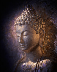 close up of beautiful statue on lord buddha