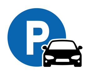 Car parking icon, car parking area - vector