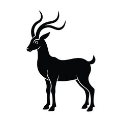 Markhor Horns Vector Silhouette
