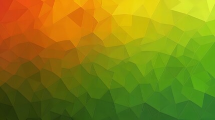Abstract Green Orange Yellow Geometric Low Poly Background