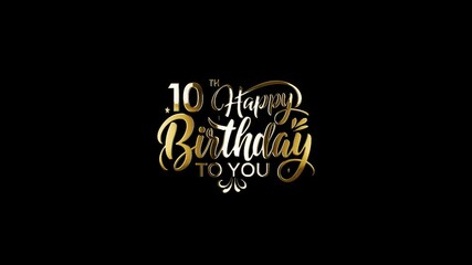 10th Birthday, Luxury 10th Happy Birthday Logo Banner Animation 
