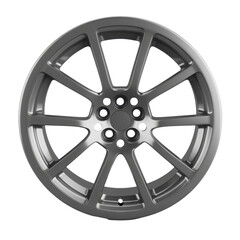 Obraz premium 3D rendered alloy car wheel rim with matte finish, Isolated Transparent Background