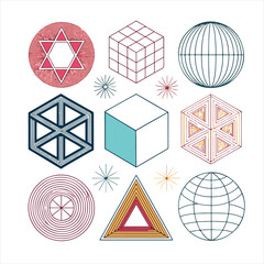 vector graphic assets kit acid style postmodern 
