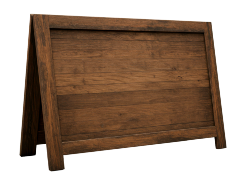 Wooden sandwich board blank chalkboard mockup