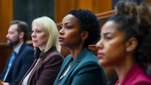Witness profound emotional intensity as diverse  individuals await a verdict in a courtroom setting